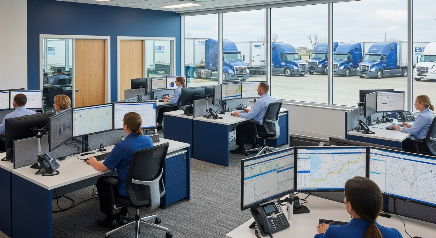 Transportation company office with dispatch operations