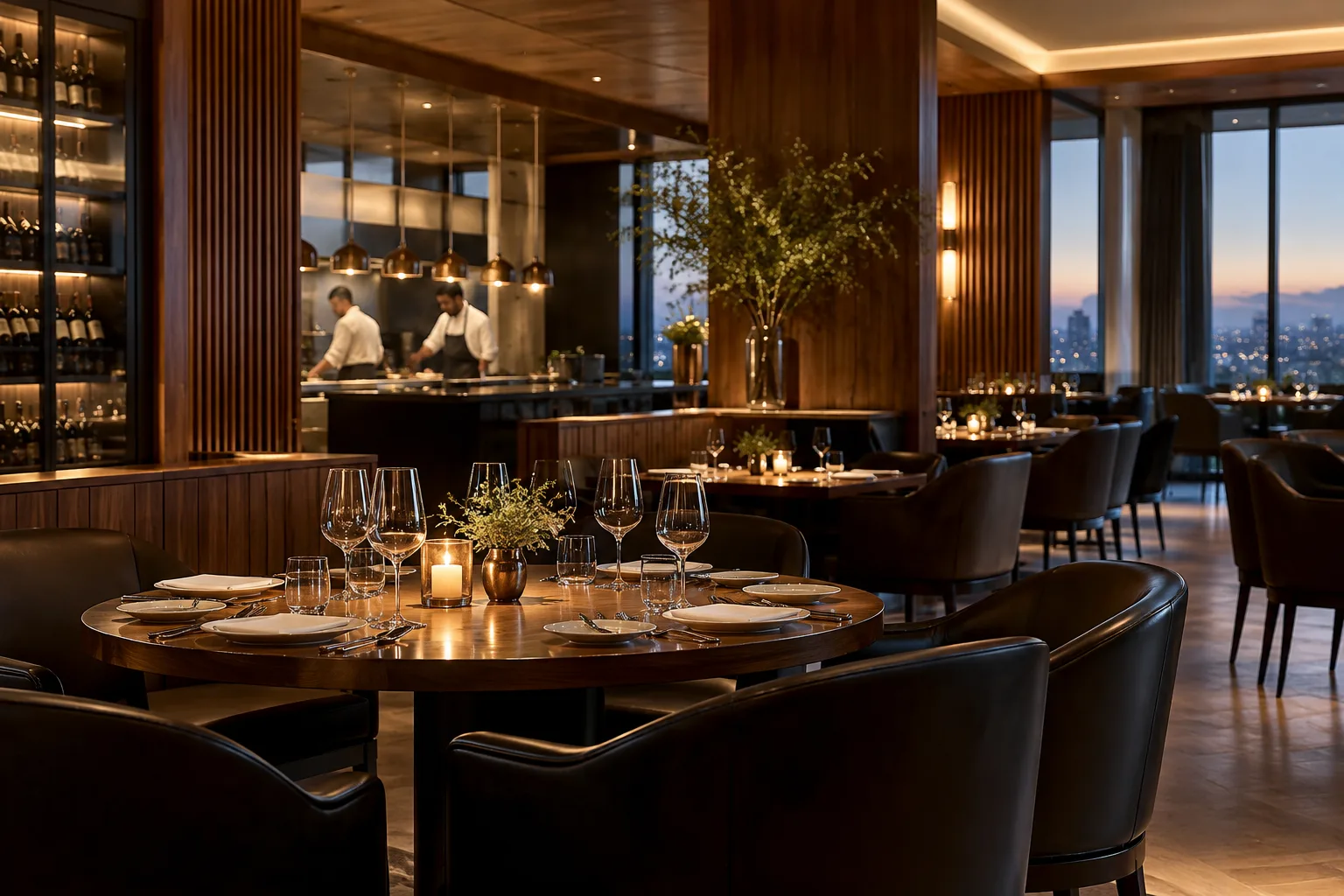 refined restaurant interior with custom woodwork and design details