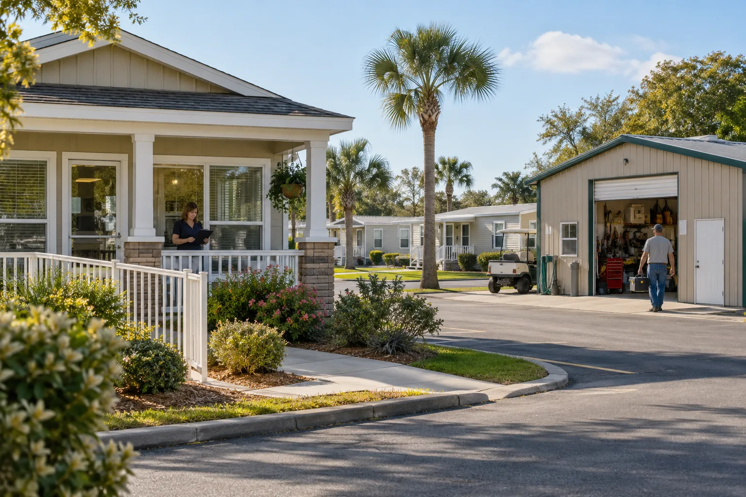 manufactured home community office and maintenance buildings