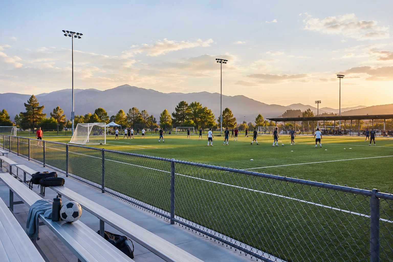 well-maintained sports facility prepared for a community tournament